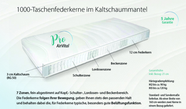 Dermapur Matratze Pro AirVital Kern